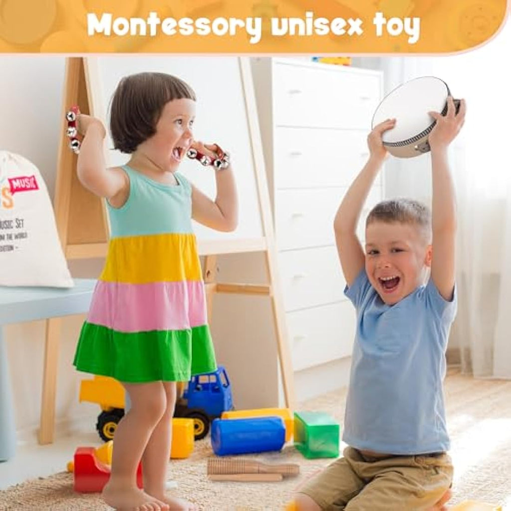 Stoie's 15-Piece Wooden Musical Instruments Set | Montessori Toddler Toys
