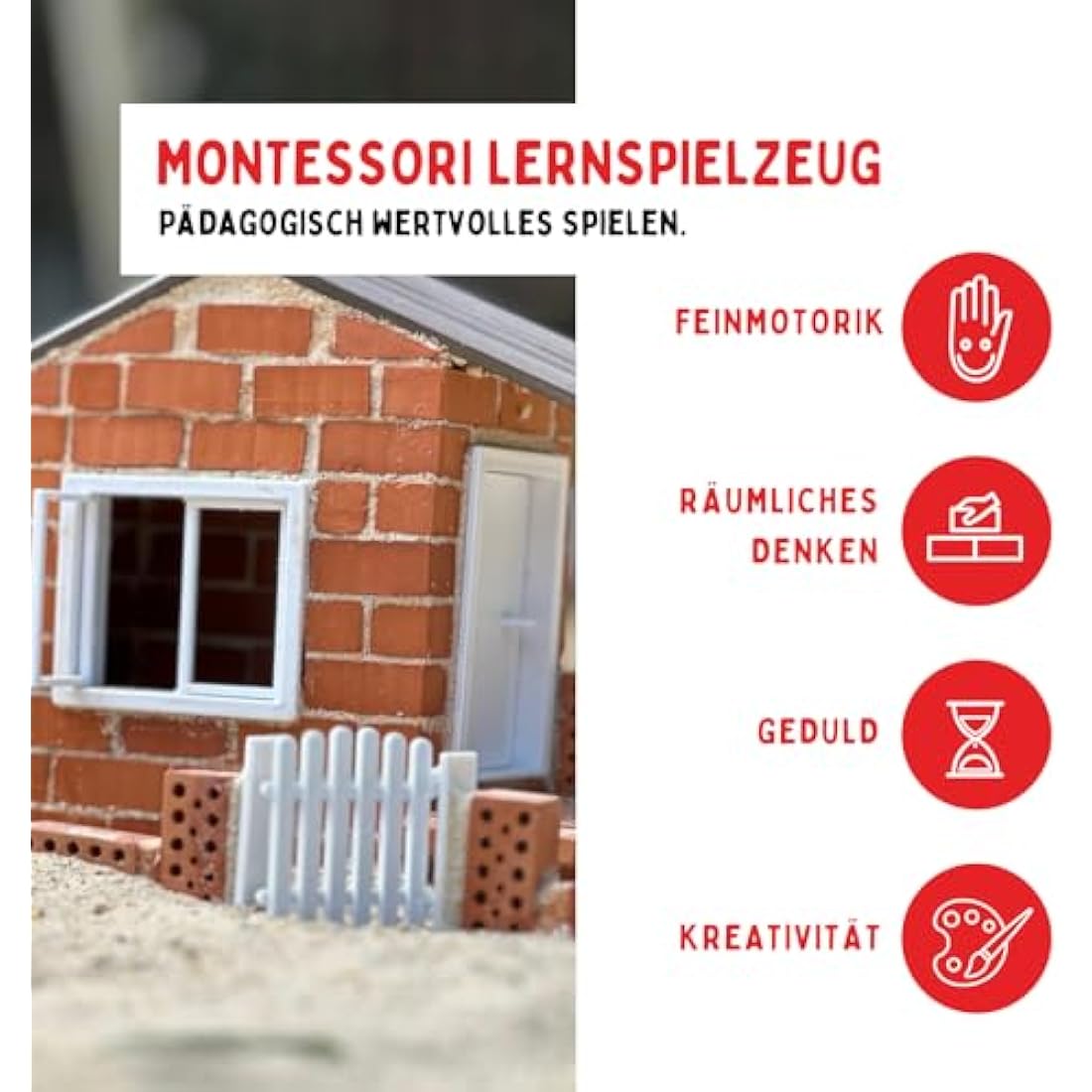 Teifoc Beach House Model Kit – Real Bricks and Reusable Cement Toy