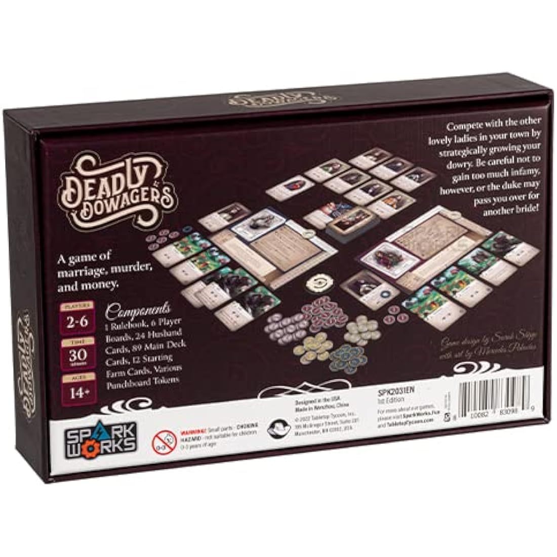 Deadly Dowagers Board Game by SparkWorks – Strategy Card Game for 2-6 Players