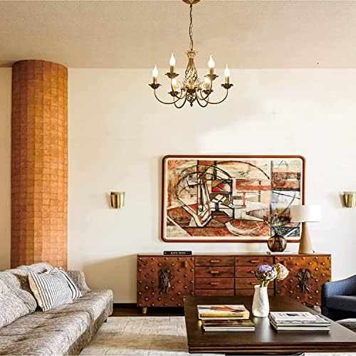 JIINOO 6-Light Farmhouse Chandelier – Bronze Vintage Wrought Iron Lamp