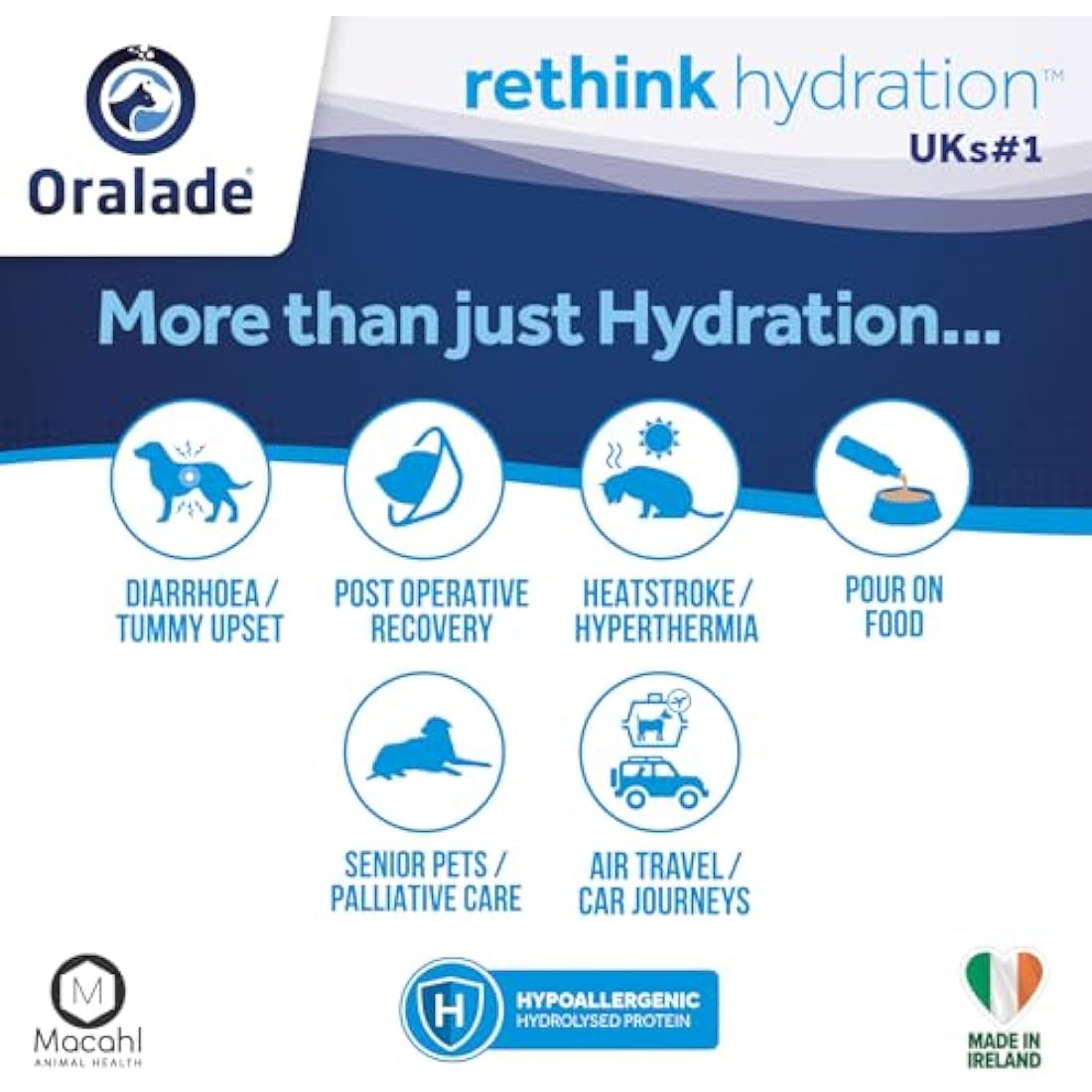 Oralade GI+ Oral Rehydration & Gut Support for Pets, Chicken – 500ml