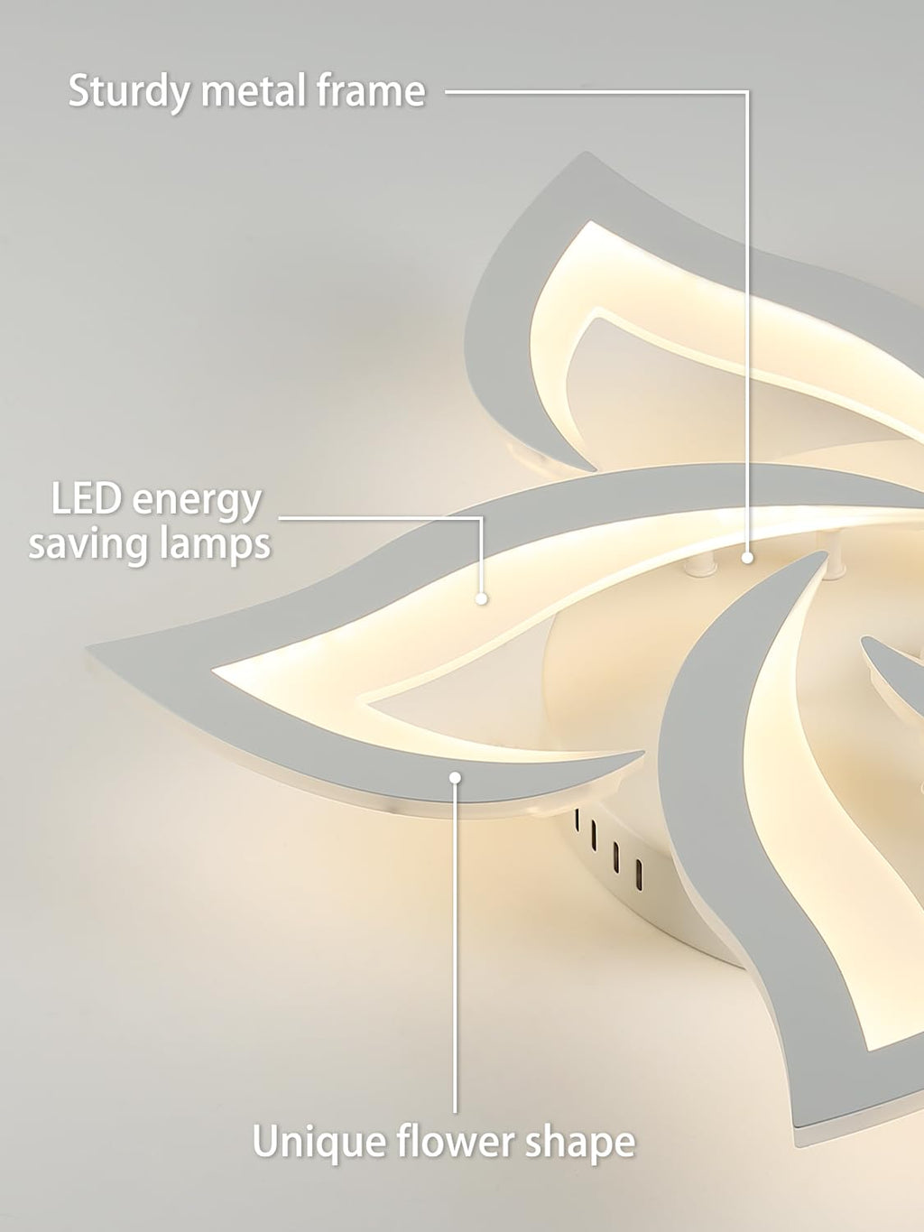 Modern Petal LED Ceiling Light – 24W Dimmable Acrylic Lamp