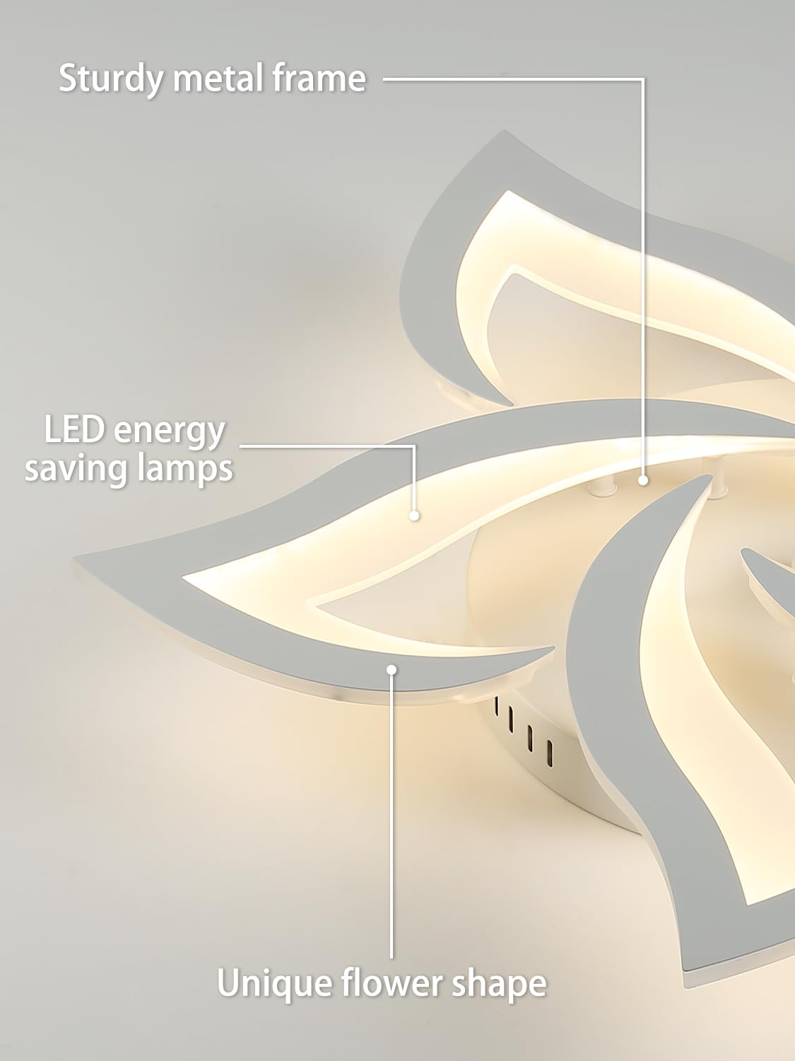 Modern Petal LED Ceiling Light – 24W Dimmable Acrylic Lamp