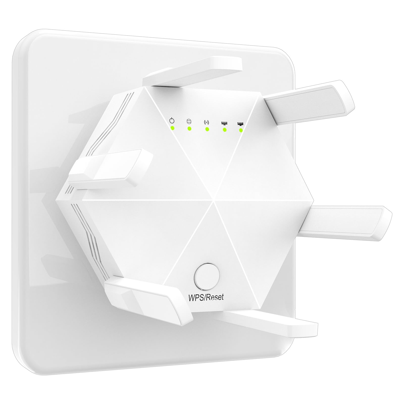 JBZP WiFi Extender Booster | 1200Mbps Dual Band 6 Antennas - UK Plug