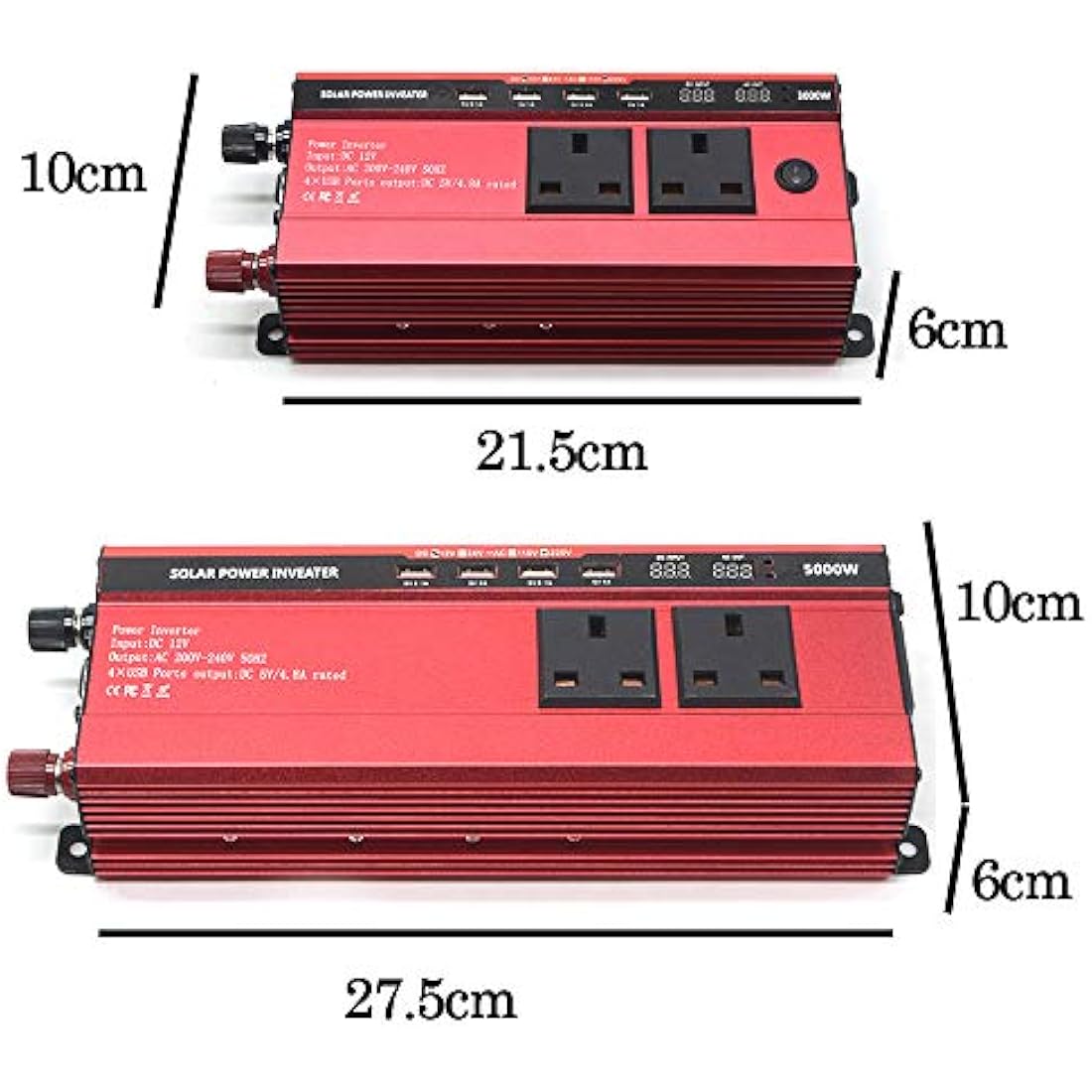 RUILASA 3000W Car Power Inverter | DC 12V to AC 230V Converter with 4 USB