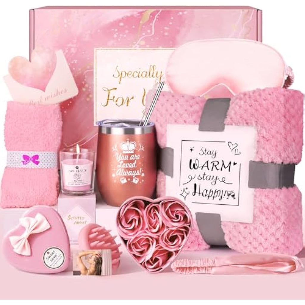 Jolof Store Luxury Self Care Gift Set – 10pc Pamper Hamper with Blanket