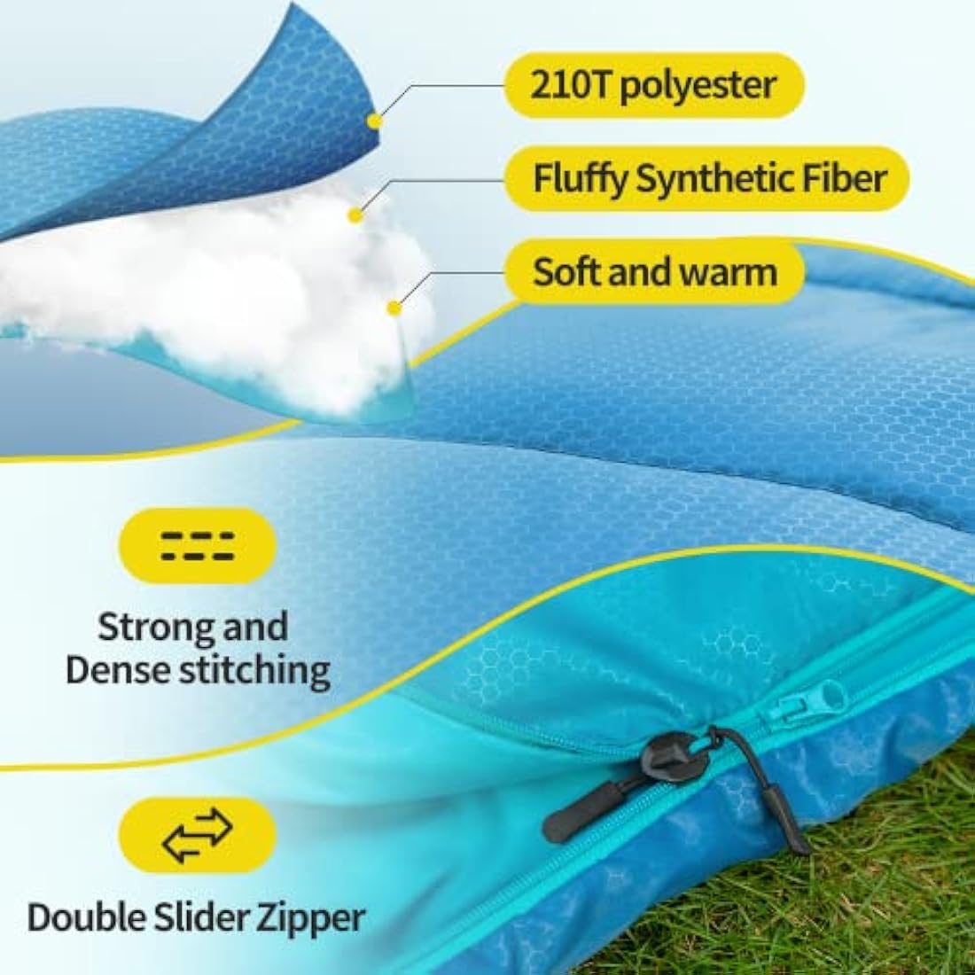 Bessport 3-4 Season Sleeping Bag | Waterproof & Lightweight for Adults