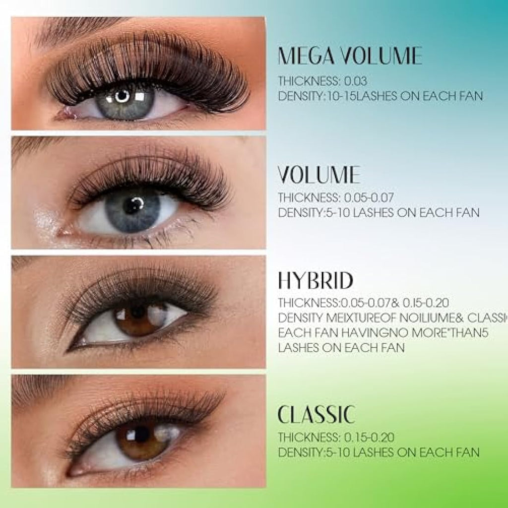 Gemerry Easy Fan Lash Extensions | 0.07mm D Curl Russian Volume Lashes