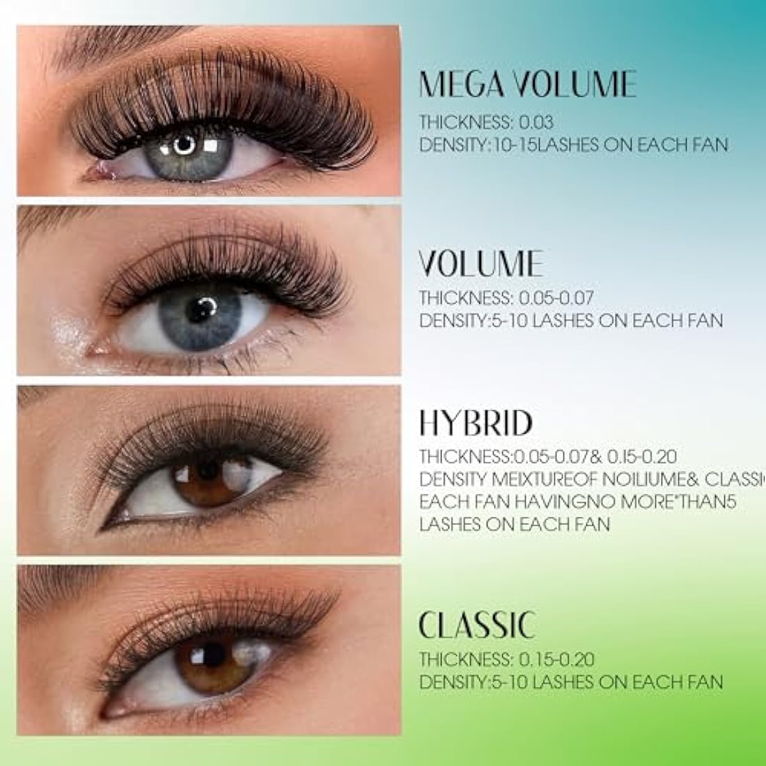 Gemerry Easy Fan Lash Extensions | 0.07mm D Curl Russian Volume Lashes