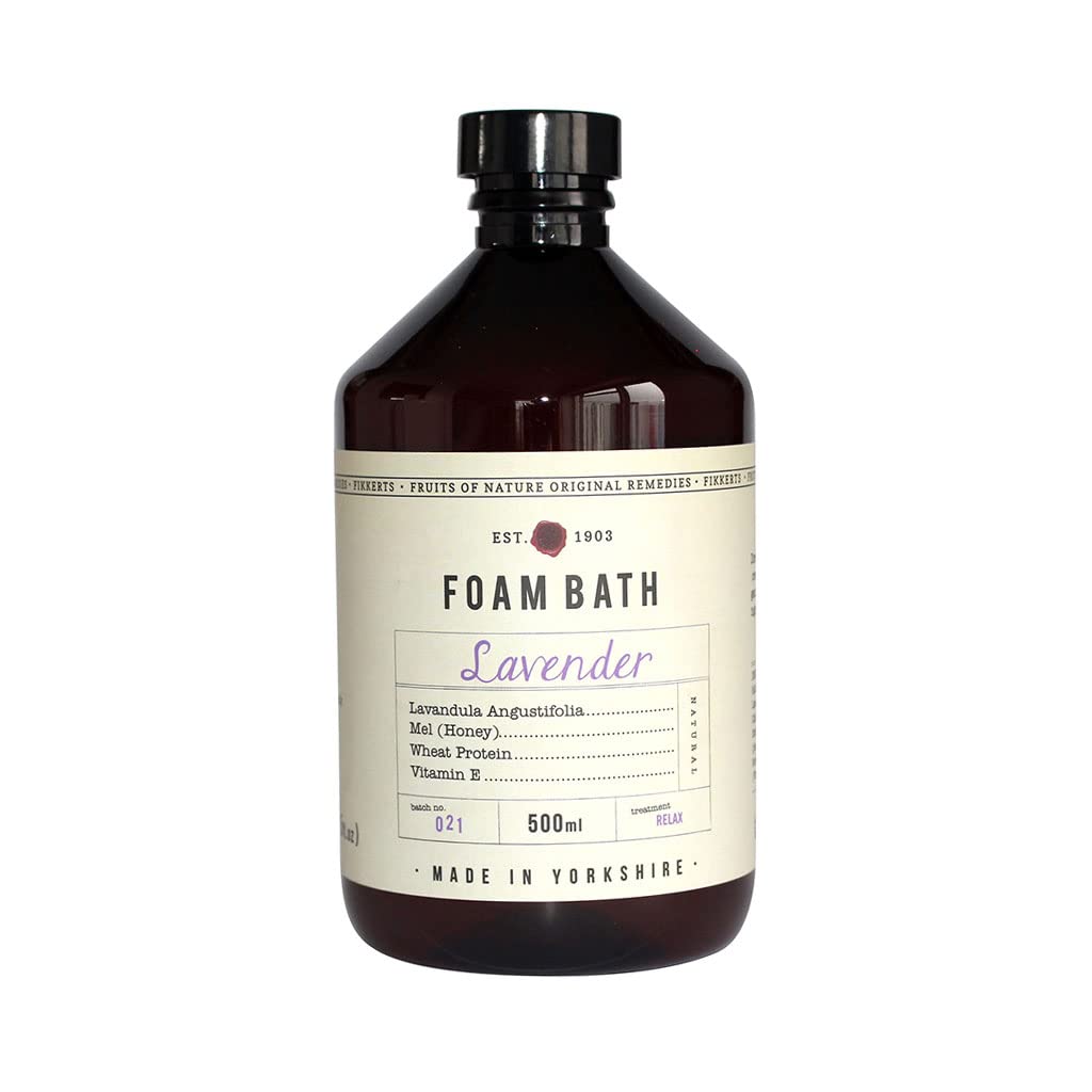 Fikkerts Fruits of Nature Lavender Foam Bath – Relaxing Vegan Soak (500ml)
