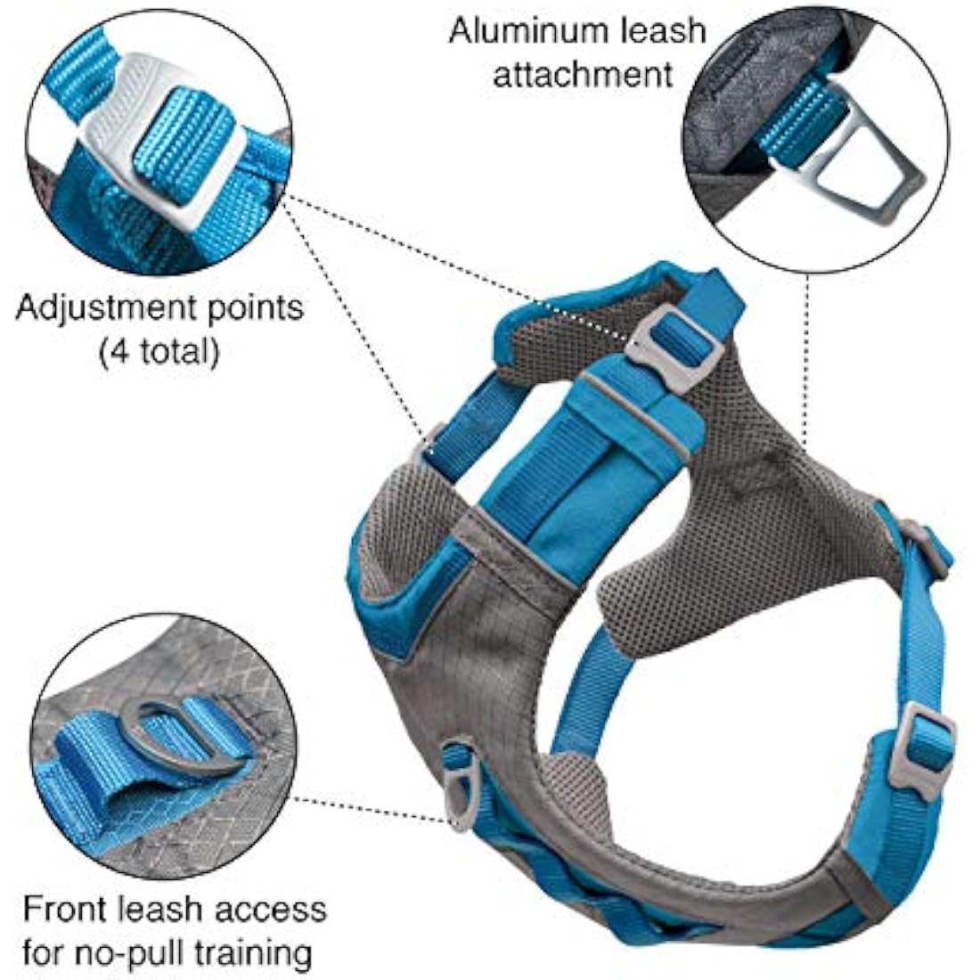 Kurgo Journey Air Dog Harness | Reflective No-Pull Hiking Vest, Coral, Small