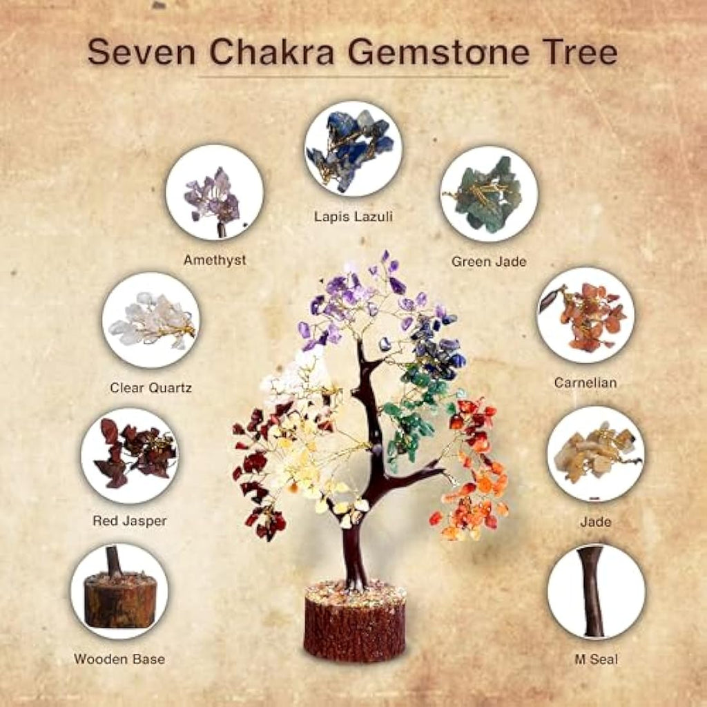 Wonder Care 7 Chakra Healing Crystal Tree – 150 Beads Feng Shui Decor