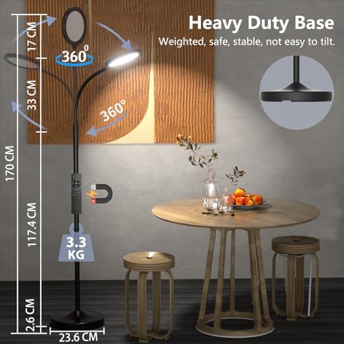 Keepsmile LED Floor Lamp – Dimmable Standing Reading Light with Remote
