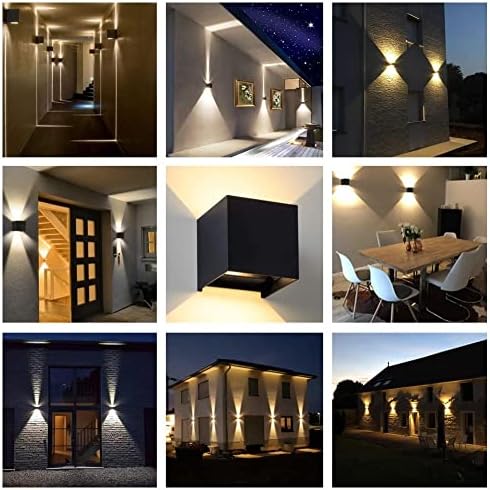 CANMEIJIA LED Outdoor Wall Lights | 12W IP65 Waterproof Aluminum – 4 Pack