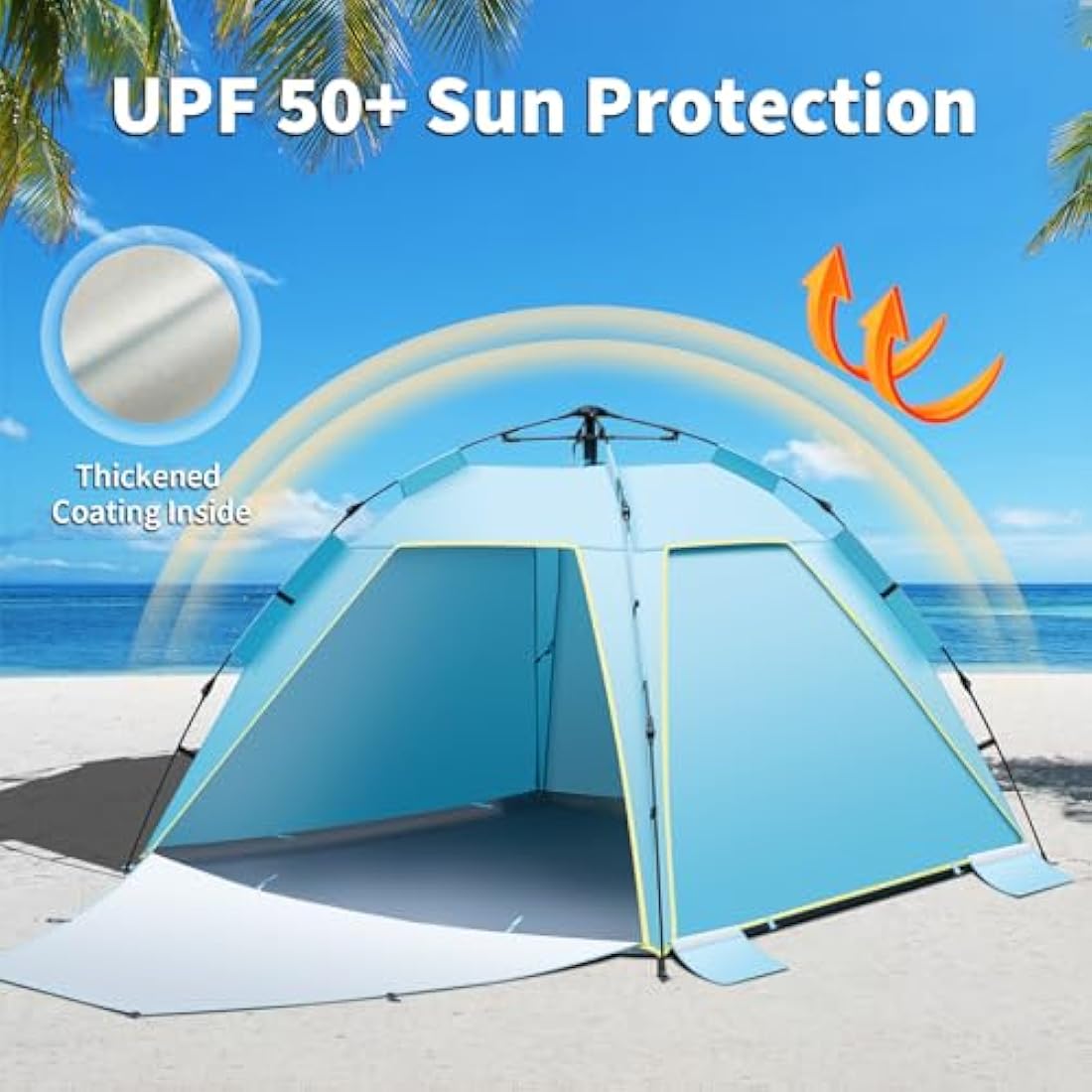 4-5 Person Instant Pop Up Beach Tent | Large Sun Shelter