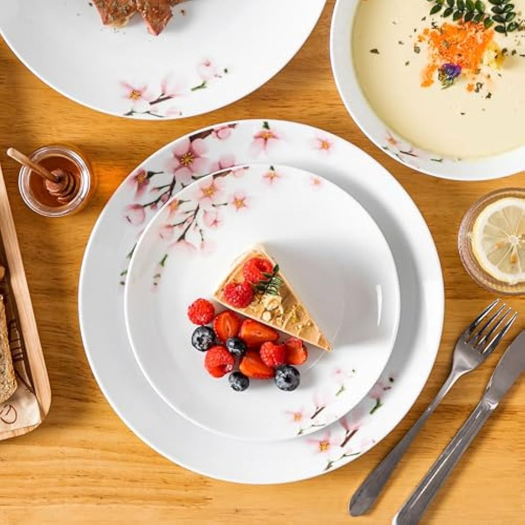 VEWEET Annie 18-Piece Porcelain Dinnerware Set for 6 | Floral Ceramic