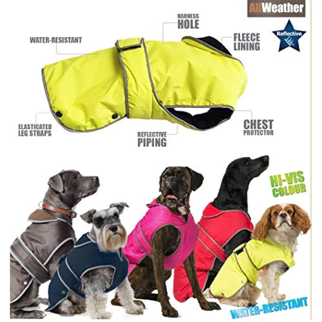 Ancol Stormguard Dog Coat – Waterproof Fleece Lined – Chocolate, Medium
