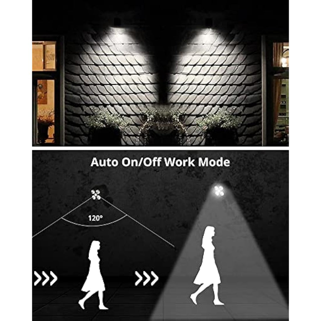 NICREW Battery Powered Motion Sensor Outdoor Security Light, 2-Pack