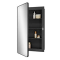 Fundin Matte Black Mirror Cabinet – Recessed or Surface Mount, 40x71cm