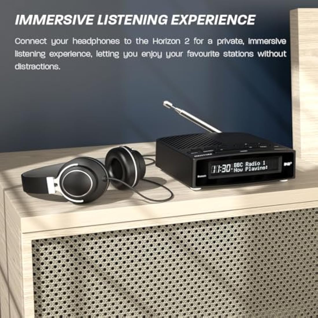 Azatom Horizon 2 DAB+ FM Radio | Dual Alarm Clock with Bluetooth & USB