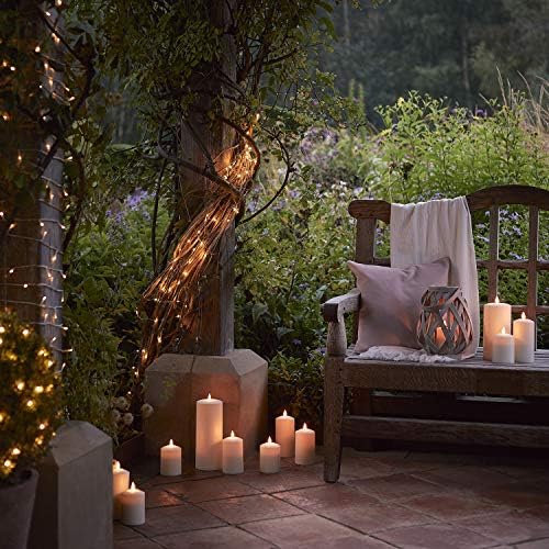 Lights4fun TruGlow Waterproof Flameless LED Pillar Candles - Set of 3