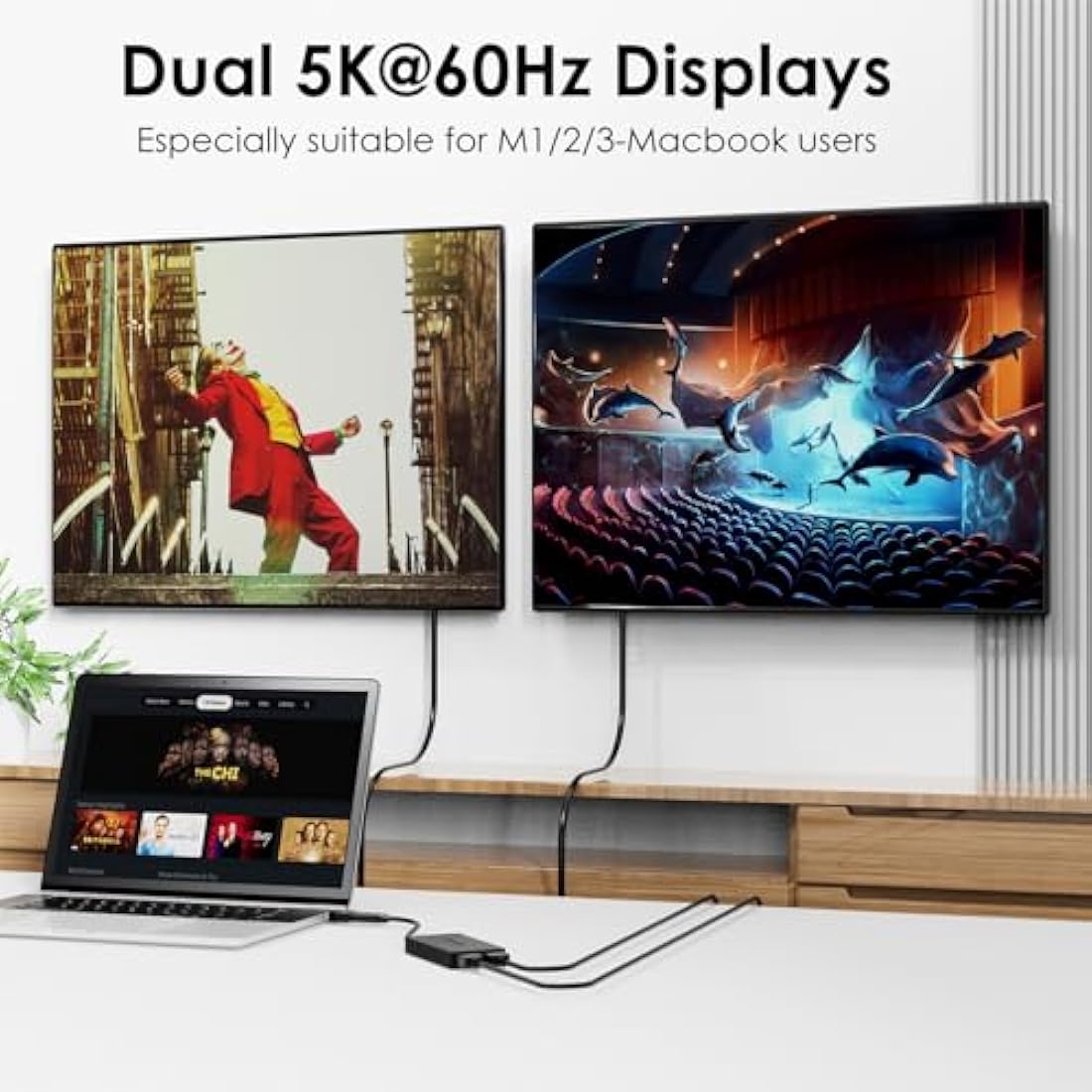 Wavlink USB-C to Dual HDMI Adapter | 4K 60Hz DisplayLink for Mac & Windows
