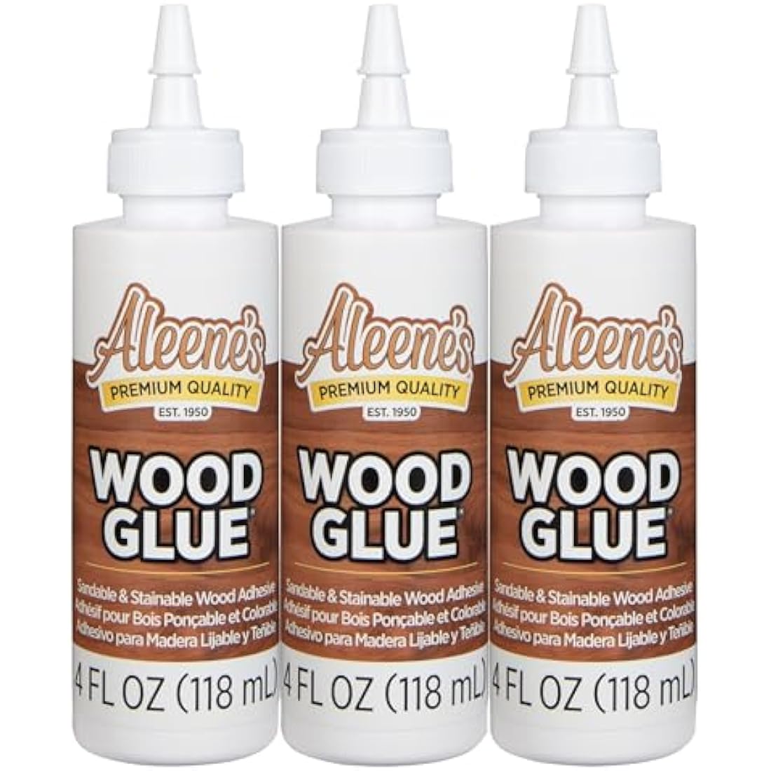 Aleene's Wood Glue 4 oz. 3-Pack Bundle – Nontoxic & Sandable Adhesive