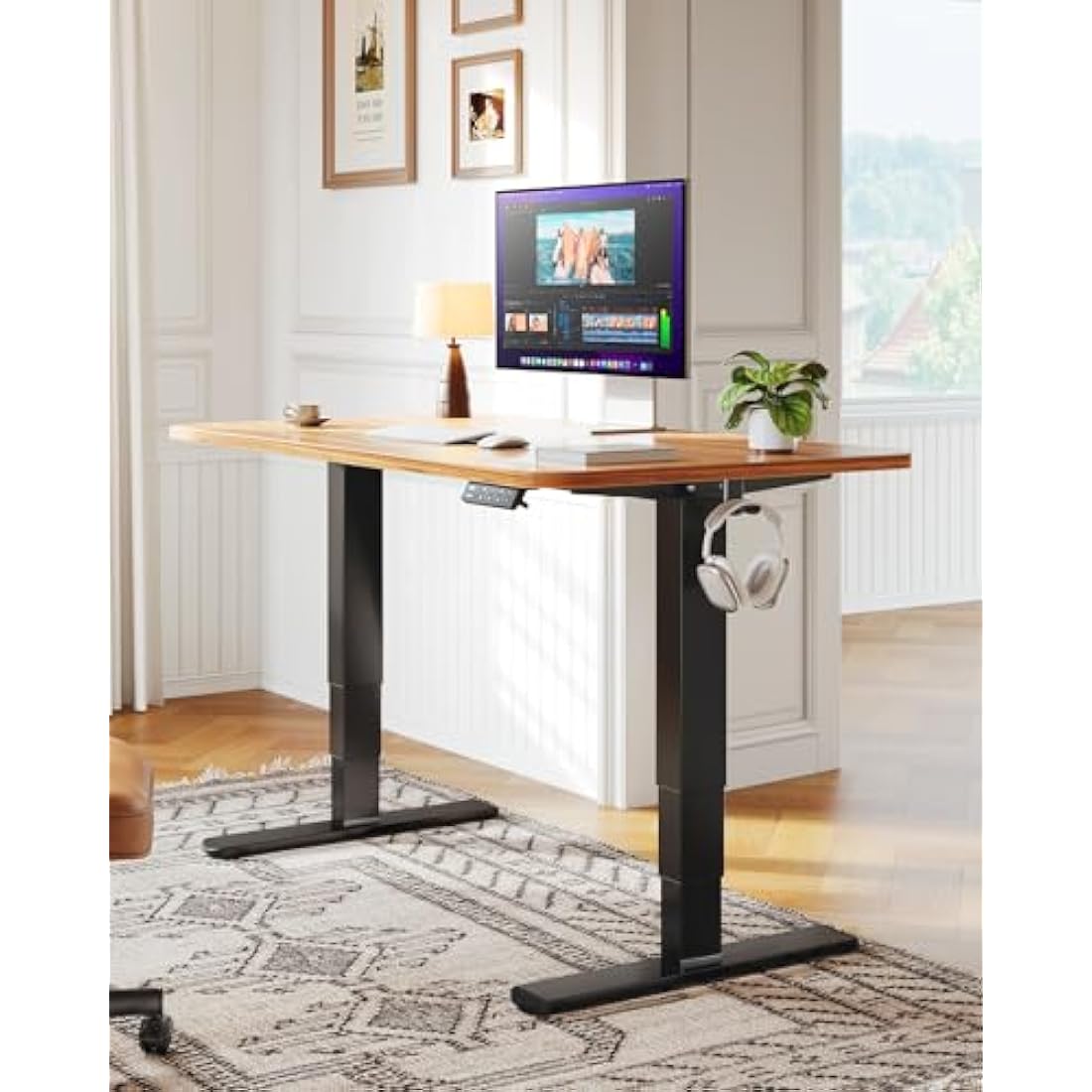 HUANUO Dual Motor 3-Stage Electric Standing Desk Frame - Black