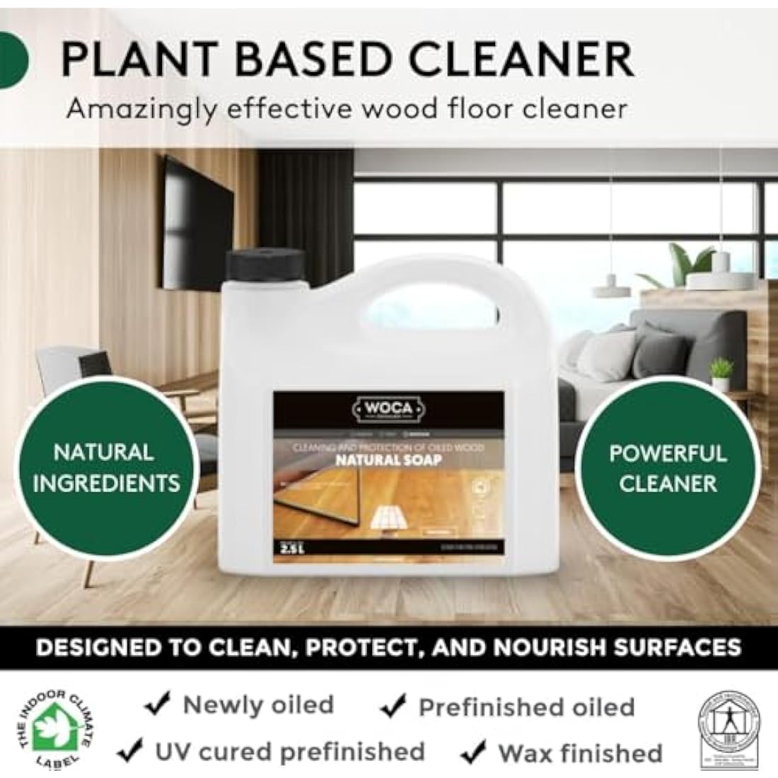 WOCA Natural Soap | Concentrated Wood Cleaner for Oiled Floors | 2.5L