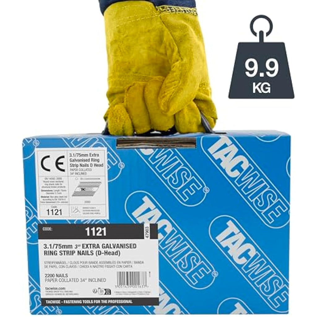 Tacwise 3.1 x 75mm Galvanised Framing Nails | Ring Shank (2,200 Pack)