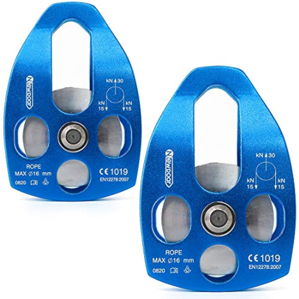 NewDoar 30KN Rescue Pulley | Large Swing Plate for 16mm Rope