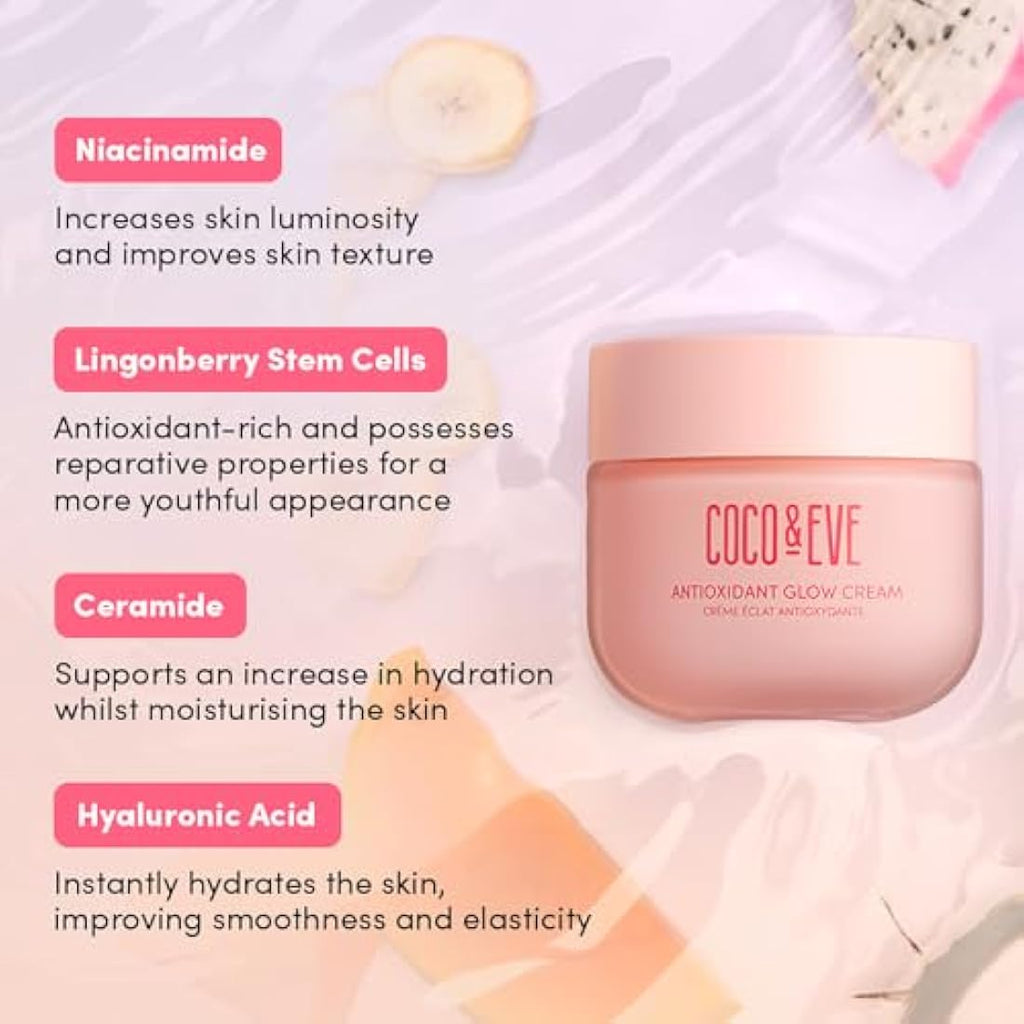 Coco & Eve Antioxidant Glow Cream | Niacinamide Barrier Repair - 1.76oz