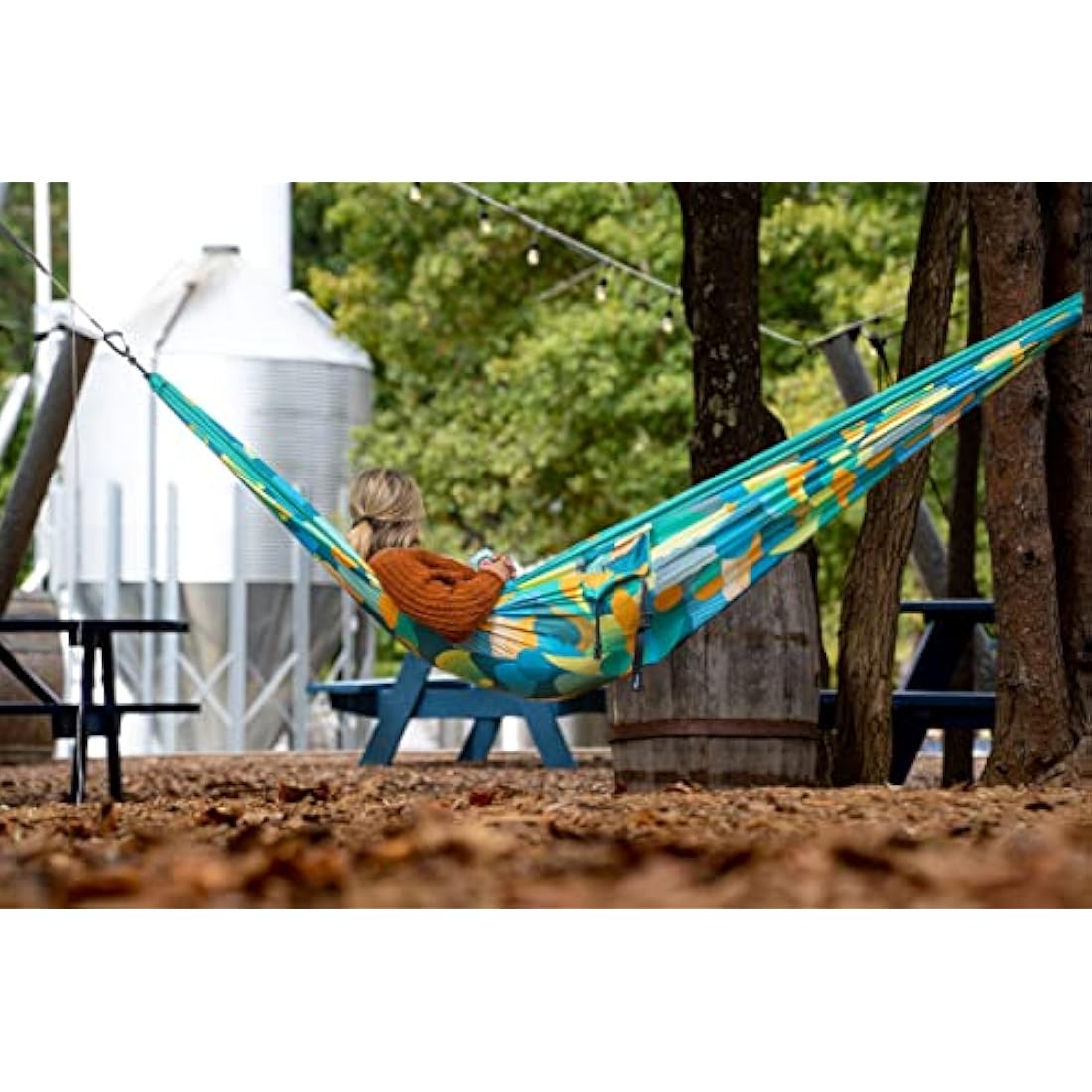 ENO DoubleNest Print Lightweight 2-Person Camping Hammock – Retro/Emerald