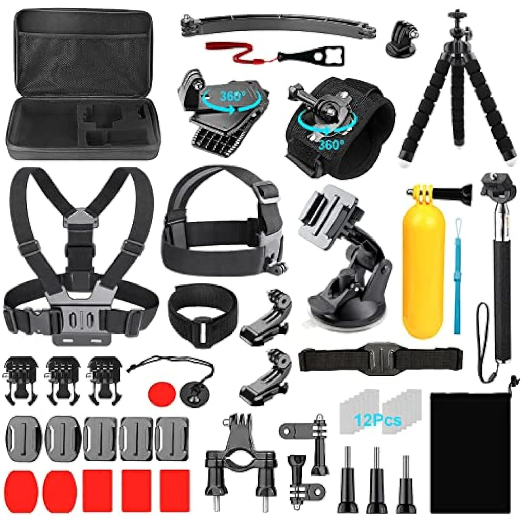 Ci-Fotto 50-in-1 Action Camera Accessories Kit for GoPro, DJI & Insta360