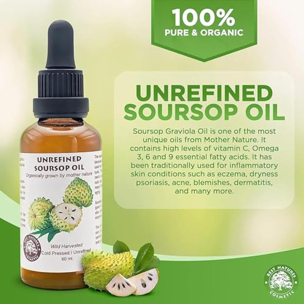 Organic Soursop Oil – Cold Pressed Virgin Graviola, 4 fl oz