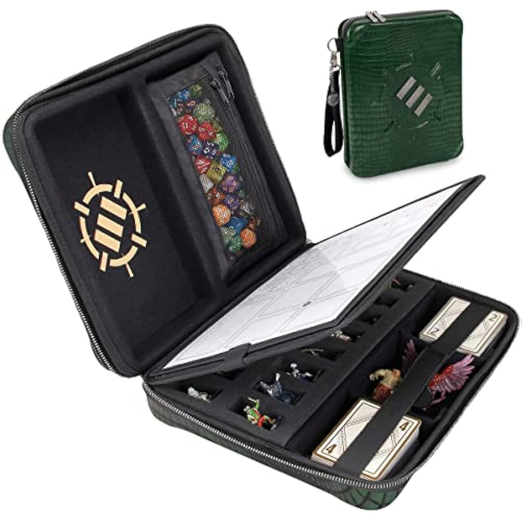 ENHANCE RPG Organizer Case – DnD Binder with Miniature Foam Tray