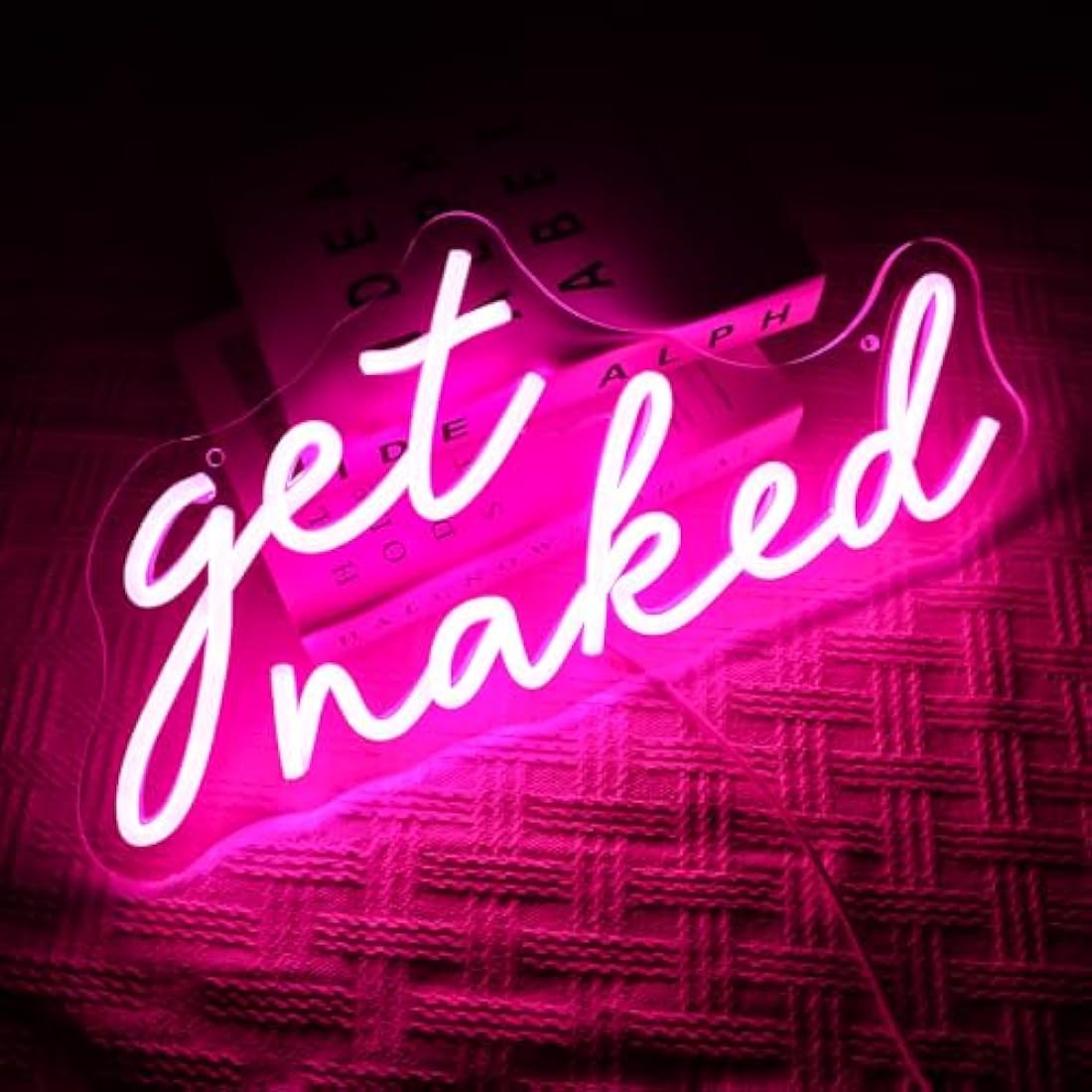 Get Naked Neon Sign – Pink LED Wall Art for Bedroom & Bar
