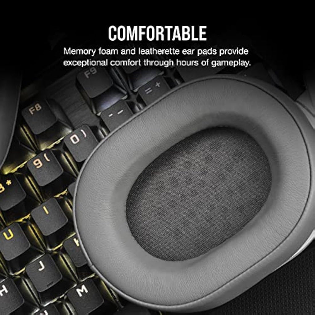 Corsair HS55 Stereo Wired Gaming Headset – Lightweight – White