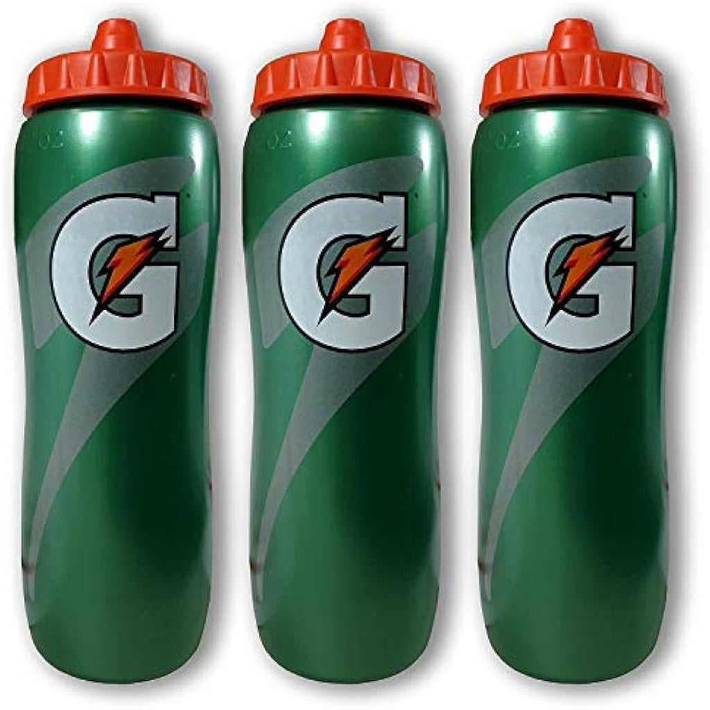 Gatorade 32oz Squeeze Water Bottle – Leakproof Contour Style, 3 Pack
