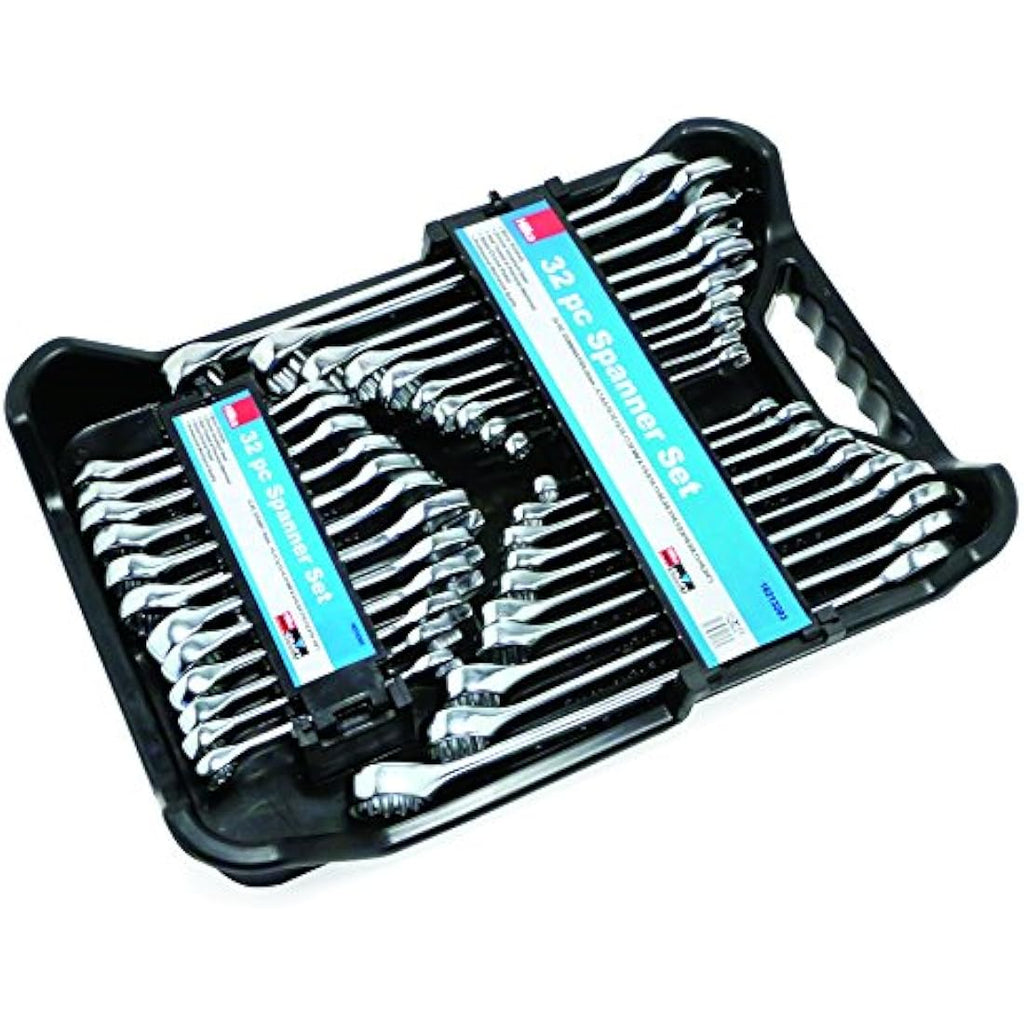 Hilka 32-Piece AF/Metric Combination Spanner Set | Chrome Vanadium Steel