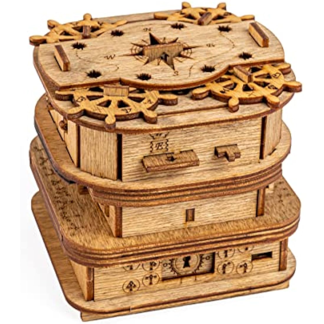 iDventure Cluebox: Davy Jones Locker Wooden Escape Room Puzzle Box
