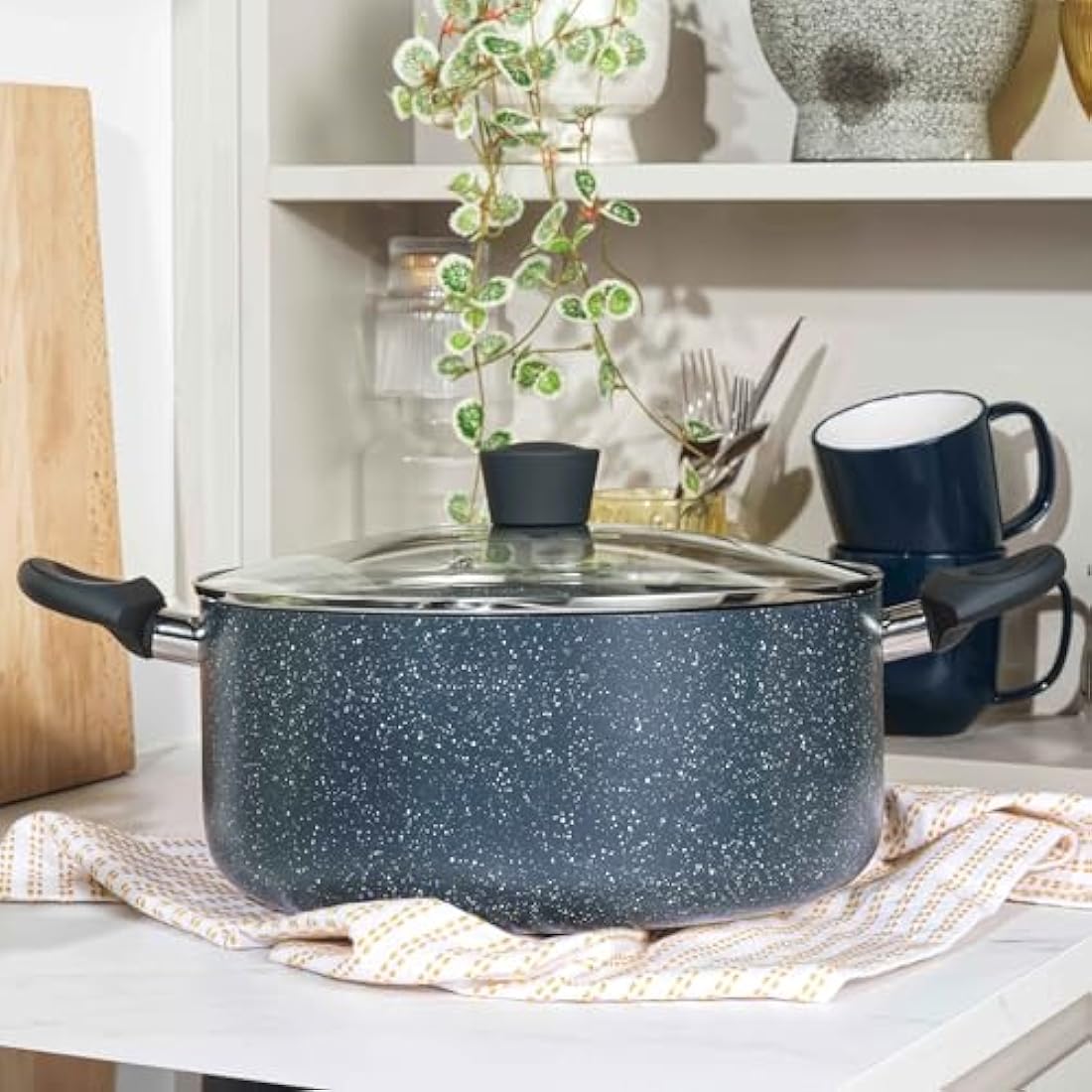 Russell Hobbs Nightfall Stone 28cm Stockpot – Non-Stick Aluminum