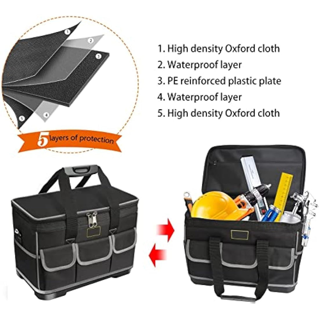 Noosverl Electrician Tool Bag | Waterproof Oxford Organizer with Strap