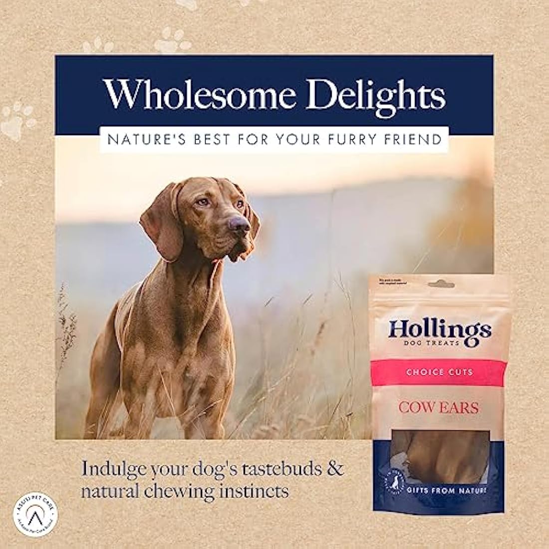 Hollings Natural Cow Ears Dog Treats | Grain Free Joint Support (40 Pack)