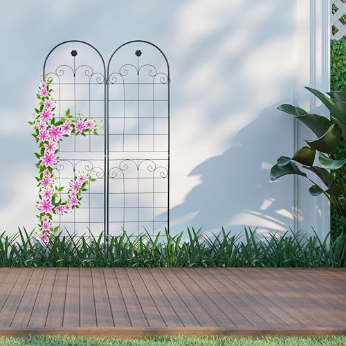 Relaxdays Metal Garden Trellis Set of 2 – 180x50cm Dark Green Lattice