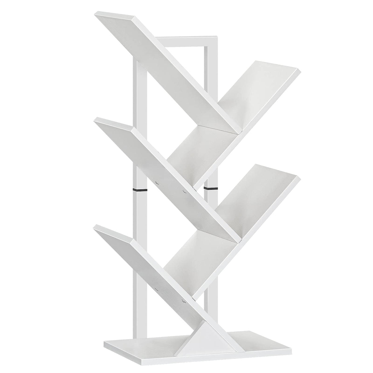 HOOBRO Tree Book Shelf 71 cm, 4-Tier Small Bookcase, Floor Free Standing Bookshelf, Desktop Bookcase, Display Book Magazine, White EWT04SJ01G1 - image 1