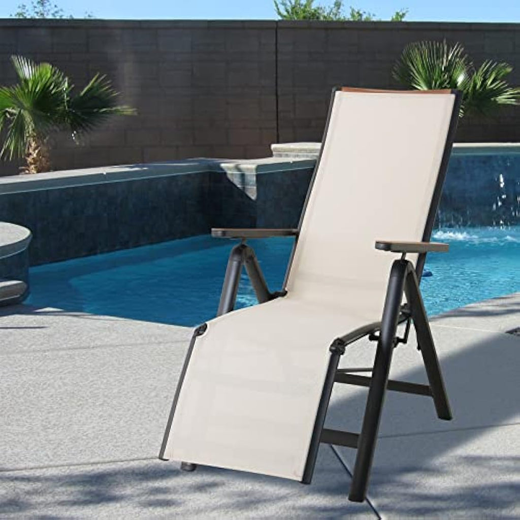 Grand Patio Foldable Sun Lounger – 6-Position Aluminum Garden Chair