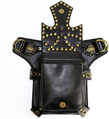 FiveloveTwo Steampunk PU Leather Tactical Drop Leg Bag & Waist Pack
