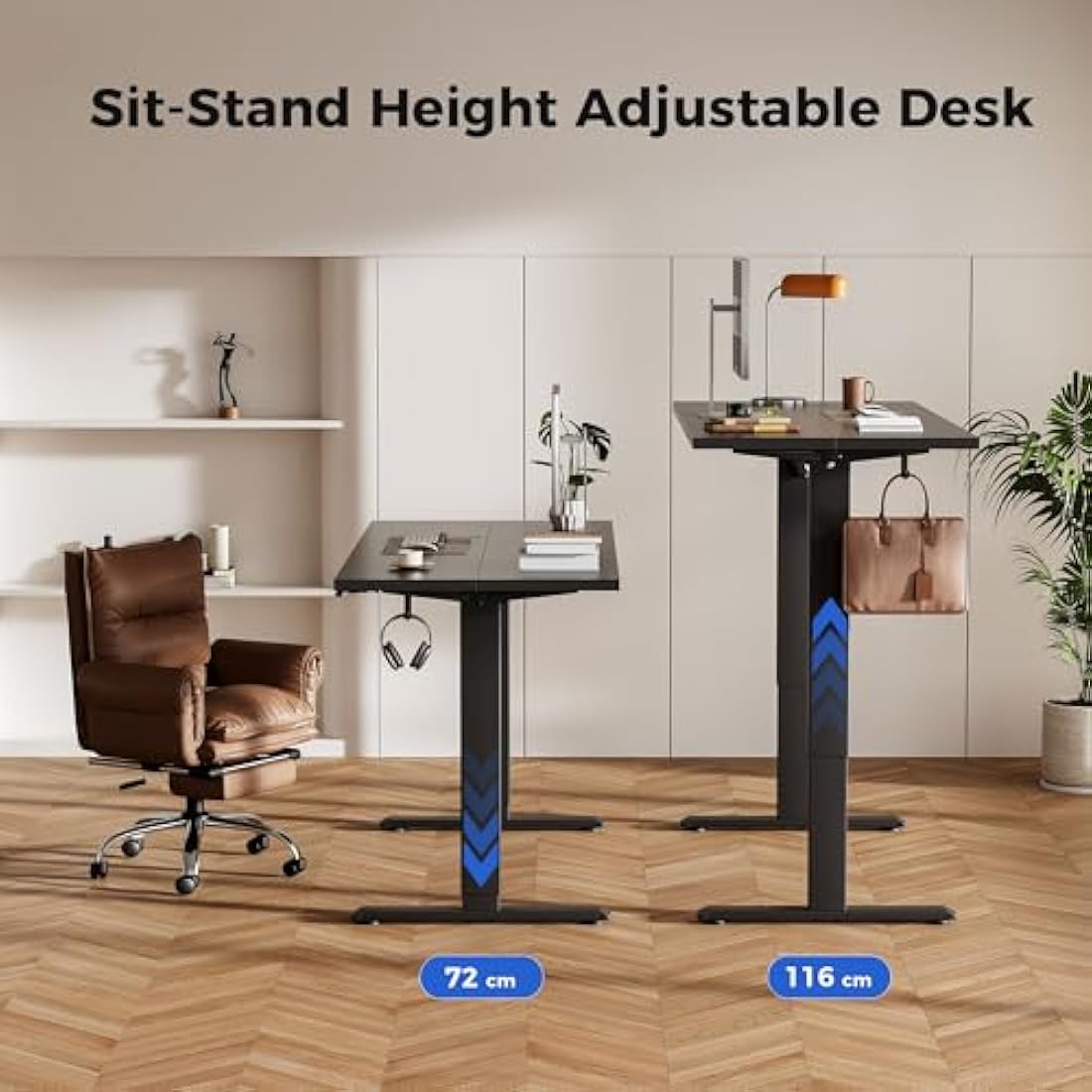 Agilestic Electric Standing Desk | 100x60cm Height Adjustable - Black