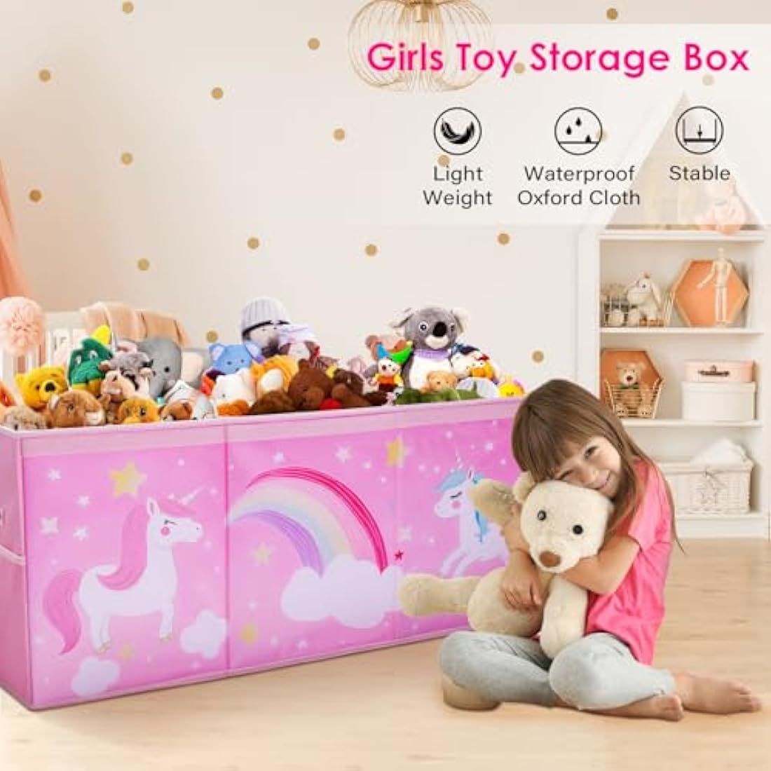 Jolof Store Unicorn Toy Storage Box – Large Foldable Oxford Toy Chest